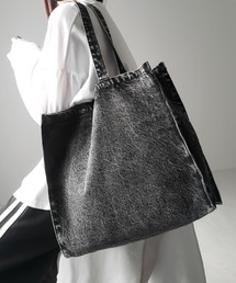 me+em select（ミームセレクト）の「※【 ２color ／ 大容量 】ウォッシュデニムビッグスクエアトートバッグ ／ wash denim big square tote bag（ショルダーバッグ）」