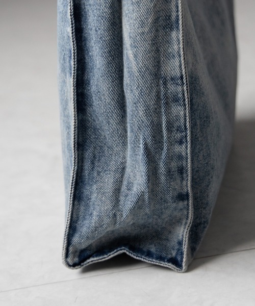 トートバッグ XXL DENIM SHOPPING BAG XXL Denim Rainbow Tote Bag - Handmade Upcycled Blue Jeans