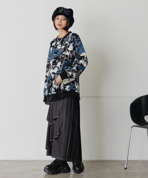 PAGEBOY（ページボーイ）の「ティアードMIXスカート（スカート・レディース・ブラック/グレー系その他/ブラウン系その他/ブルー/オレンジ系・FREE）」の12枚目の写真