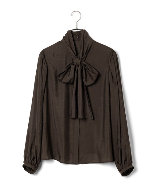 VIS（ビス）の「【洗える】ビックボウタイブラウス（シャツ/ブラウス・レディース・チャコールグレー/ピンク/キナリ・FREE）」の19枚目の写真