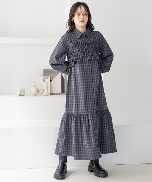 RAGEBLUE（レイジブルー）の「3WAY/リボンビスチェセットシャツワンピース（シャツワンピース・レディース・ベージュ系/ブルー系・FREE）」の2枚目の写真
