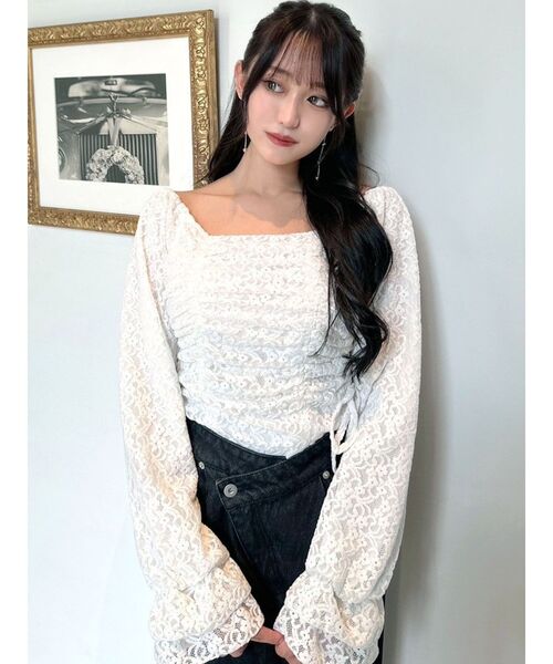 RESEXXY(リゼクシー)の「ギャザーポイントブラウス(シャツ/ブラウス・レディース・ブラック/グリーン/ホワイト・FREE)」の19枚目の写真