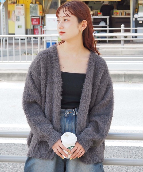 tiptop（ティップトップ）の「フェザーヤーンBIGカーディガン