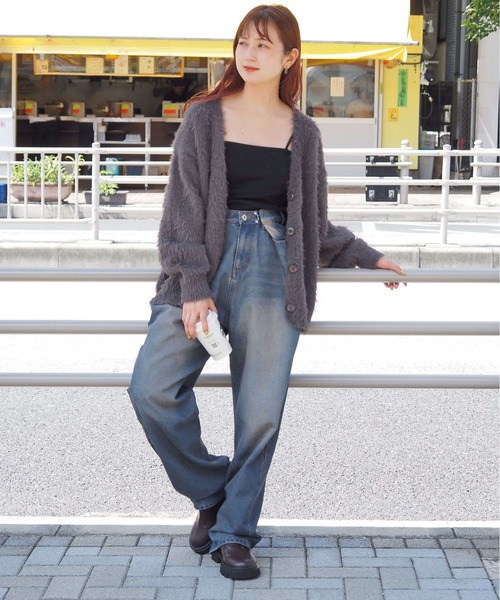 tiptop(ティップトップ)の「フェザーヤーンBIGカーディガン(カーディガン/ボレロ・レディース・アイボリー/ブルー/チャコールグレー/グレー/グリーン系その他/ピンク・FREE)」の12枚目の写真