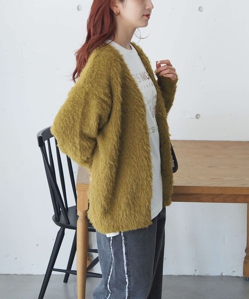 tiptop（ティップトップ）の「フェザーヤーンBIGカーディガン