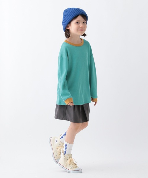 BAYFLOW（ベイフロー）の「[肌ざわり抜群!] ワッフルロンT(KIDS)（Tシャツ/カットソー・キッズ・オフホワイト/グレー/チャコール/グリーン・150cm/110cm/140cm/120cm/130cm）」の18枚目の写真