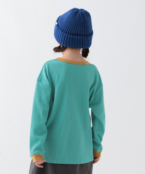 BAYFLOW（ベイフロー）の「[肌ざわり抜群!] ワッフルロンT(KIDS)（Tシャツ/カットソー・キッズ・オフホワイト/グレー/チャコール/グリーン・150cm/110cm/140cm/120cm/130cm）」の20枚目の写真