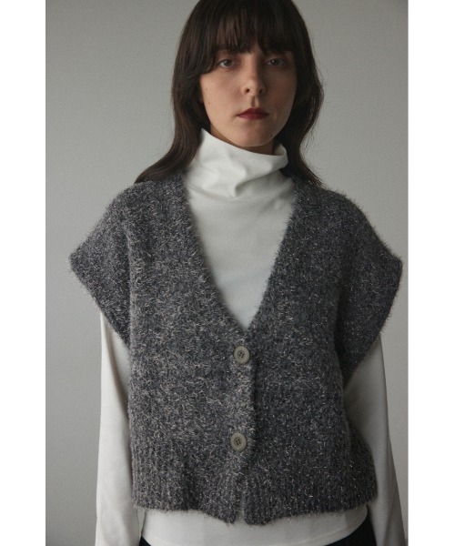 BLACK BY MOUSSY（ブラックバイマウジー）の「glitter knit vest(グリッターニットベスト)（ベスト・レディース・ブラウン/グレー・FREE）」の2枚目の写真