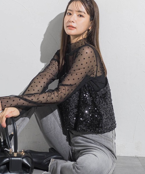 VICKY（ビッキー）の「ベロアスパンコールビスチェキャミソール≪手洗い可能≫（キャミソール・レディース・ブラック/ライトグレー・M）」の11枚目の写真