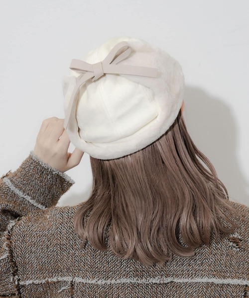 SMELLY（スメリー）の「2WAYフライトキャップ（キャップ・レディース・ブラック/アイボリー・-）」の4枚目の写真