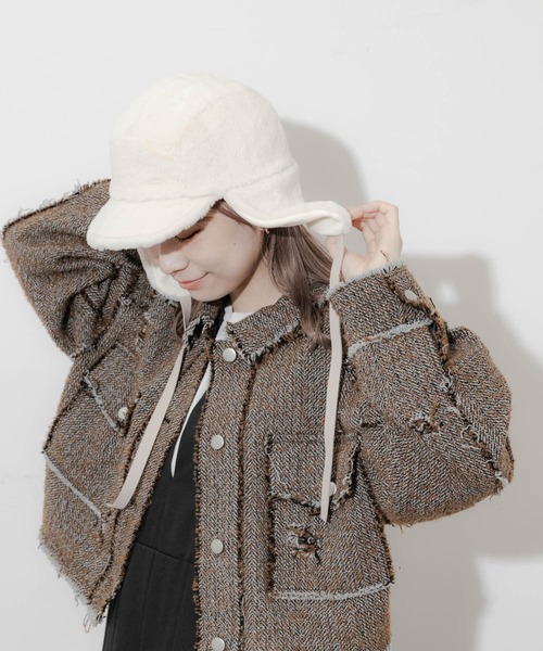 SMELLY（スメリー）の「2WAYフライトキャップ（キャップ・レディース・ブラック/アイボリー・-）」の11枚目の写真