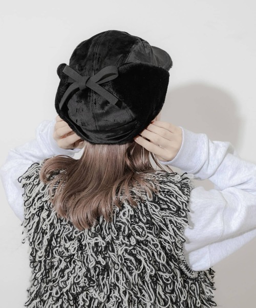 SMELLY（スメリー）の「2WAYフライトキャップ（キャップ・レディース・ブラック/アイボリー・-）」の17枚目の写真