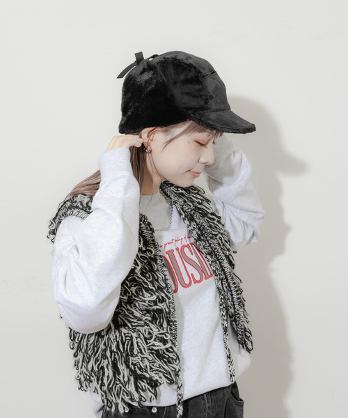 SMELLY（スメリー）の「2WAYフライトキャップ（キャップ・レディース・ブラック/アイボリー・-）」の18枚目の写真