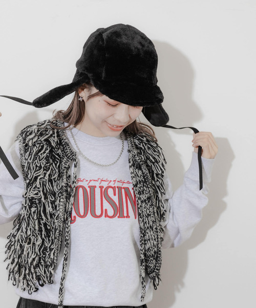 SMELLY（スメリー）の「2WAYフライトキャップ（キャップ・レディース・ブラック/アイボリー・-）」の21枚目の写真