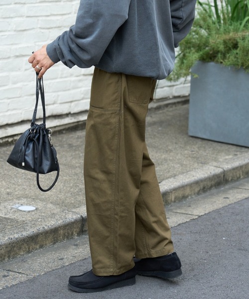 CIAOPANIC TYPY(チャオパニックティピー)の「ヘリンボンストレートベイカーワイドパンツ(チノパンツ・メンズ・ブラック/カーキ/ベージュ・MEDIUM/LARGE)」の10枚目の写真
