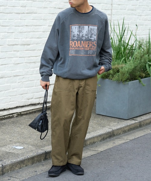 CIAOPANIC TYPY(チャオパニックティピー)の「ヘリンボンストレートベイカーワイドパンツ(チノパンツ・メンズ・ブラック/カーキ/ベージュ・MEDIUM/LARGE)」の12枚目の写真