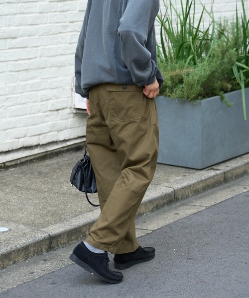 CIAOPANIC TYPY(チャオパニックティピー)の「ヘリンボンストレートベイカーワイドパンツ(チノパンツ・メンズ・ブラック/カーキ/ベージュ・MEDIUM/LARGE)」の9枚目の写真