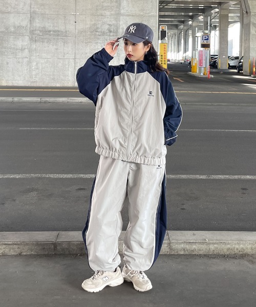 サイドジップ切り替えナイロンパンツ / セットアップ着用可（その他