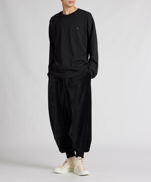 【90s】ヴィヴィアンウエストウッドマン　ロンT　変形　オーブロゴ刺繍　黒　M Vivienne Westwood MAN（ヴィヴィアンウエストウッドマン）の