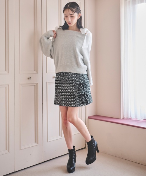 ＷＡＳＨＡＢＬＥ肩リボンミニシャギーニット（ニット/セーター）｜31 Sons de mode（トランテアン ソン ドゥ モード）
