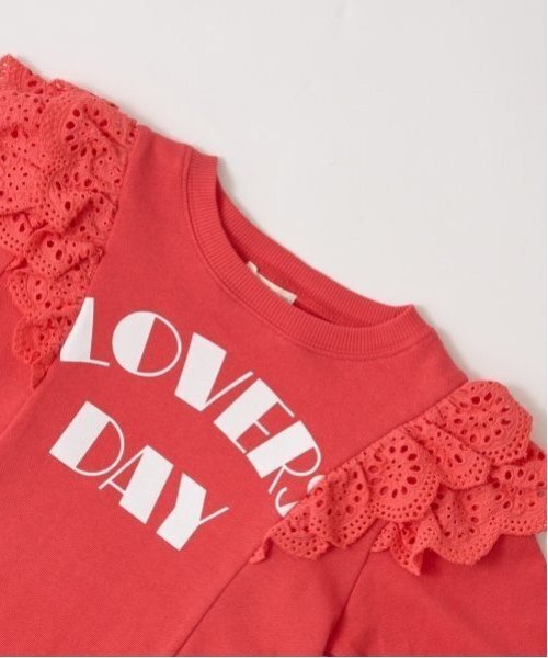 Lycee mine（リセマイン）の「【毛玉バイバイ裏毛】コットンレース付きAラインスウェット（スウェット・キッズ・ブルーグレー/ブラック/レッド/モスグリーン/ベージュ・100cm/120cm/130cm/150cm/140cm/110cm）」の9枚目の写真