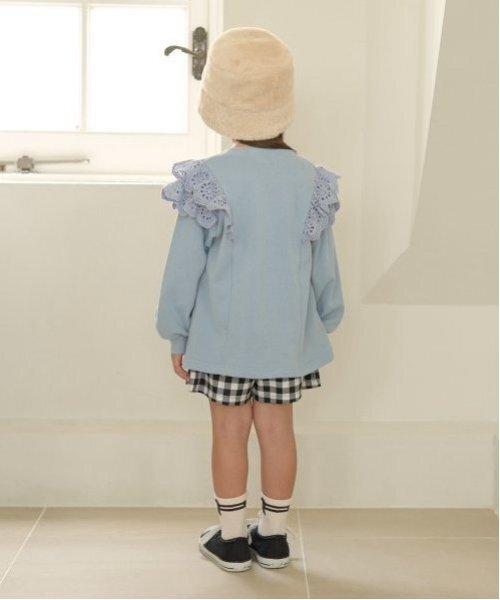 Lycee mine（リセマイン）の「【毛玉バイバイ裏毛】コットンレース付きAラインスウェット（スウェット・キッズ・ブルーグレー/ブラック/レッド/モスグリーン/ベージュ・100cm/120cm/130cm/150cm/140cm/110cm）」の18枚目の写真