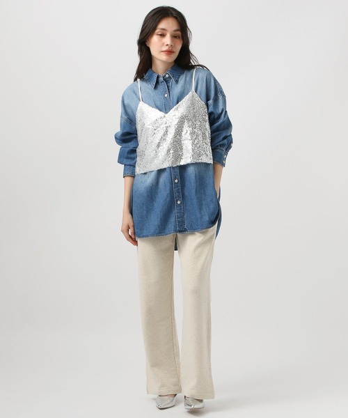 BAYFLOW（ベイフロー）の「[セットアップで着用可能]スウェットスリットパンツ（スウェットパンツ・レディース・グレー/ネイビー/オフホワイト・MEDIUM/SMALL）」の4枚目の写真