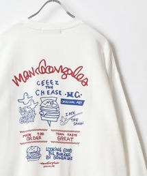 MARK GONZALES/マークゴンザレス オーバーサイズ 裏起毛 ワンポイント刺繍 フロント/バックプリント スウェット レディース メンズ トレーナー