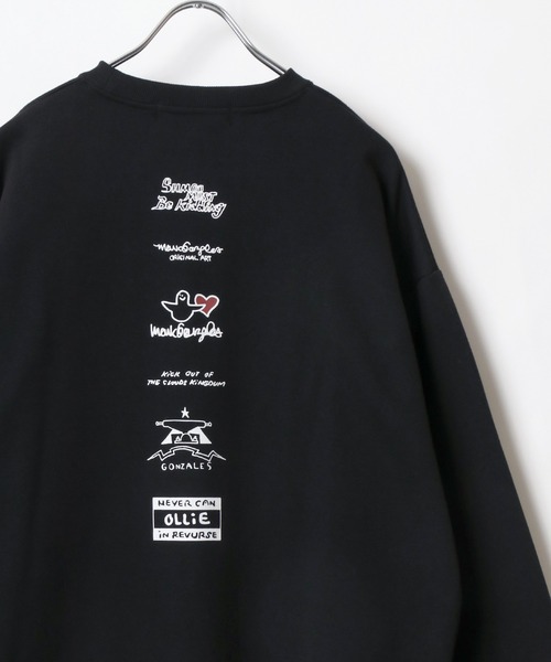 Mark Gonzales(マーク・ゴンザレス)の「2025AW MARK GONZALES/マークゴンザレス オーバーサイズ 裏起毛 ワンポイント刺繍 フロント/バックプリント スウェット レディース メンズ トレーナー(スウェット・レディース・ホワイト系その他/ホワイト/アッシュグレー/ブラック系その他2/ブラック系その他3/グレー系その他2/グレー系その他3/グレー系その他/ホワイト系その他2/ホワイト系その他3/ブラック系その他/ブラック/ホワイト系その他5/ホワイト系その他6/ホワイト系その他4/ブラック系その他5/グレー系その他6/グレー系その他4/グレー系その他5/ブラック系その他4/ブラック系その他6・LL/M/L)」の10枚目の写真