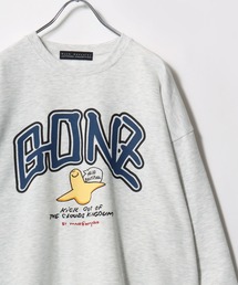 MARK GONZALES/マークゴンザレス オーバーサイズ 裏起毛 ワンポイント刺繍 フロント/バックプリント スウェット レディース メンズ トレーナー