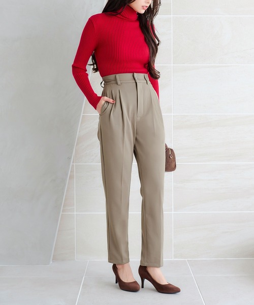 KOBE LETTUCE（コウベレタス）の「お腹ポッコリ解消テーパードパンツ（スラックス・レディース・ブラック/モカ/ネイビー・L/M/XL/TL/TM/PL/PM）」の7枚目の写真