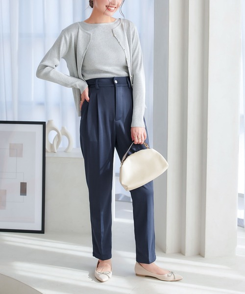 KOBE LETTUCE（コウベレタス）の「お腹ポッコリ解消テーパードパンツ（スラックス・レディース・ブラック/モカ/ネイビー・L/M/XL/TL/TM/PL/PM）」の5枚目の写真