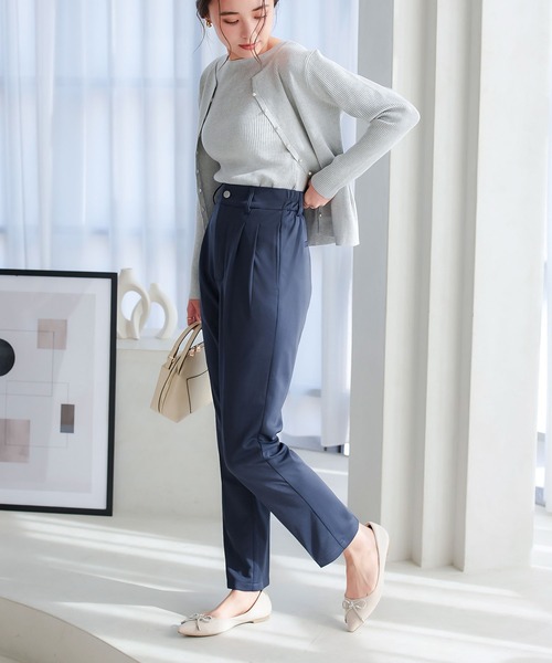 KOBE LETTUCE（コウベレタス）の「お腹ポッコリ解消テーパードパンツ（スラックス・レディース・ブラック/モカ/ネイビー・L/M/XL/TL/TM/PL/PM）」の4枚目の写真