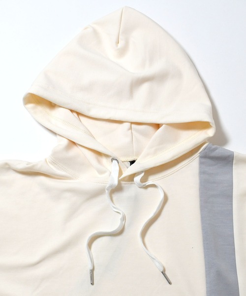 おしゃれスタ(オシャレスタ)の「cardboard knit switching hoodie/ダンボールニット 切り替え プルオーバー パーカー オーバーサイズ メンズ レディース(パーカー・メンズ・ブラック/サックスブルー/チャコールグレー/ホワイト・L/XL/M)」の10枚目の写真