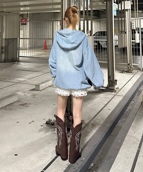 sedacle(セダクル)の「オーバーダイデニムアノラック(パーカー・メンズ・インディゴブルー/ライトブルー/ブラック・SMALL/MEDIUM/LARGE)」の16枚目の写真