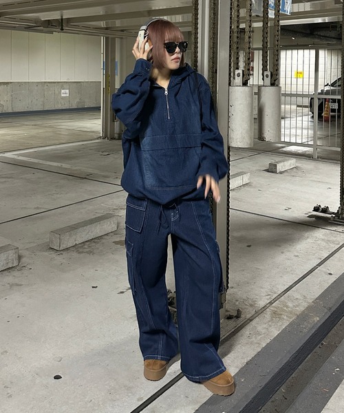 this unifromのデニムアノラックパーカー パーカー デニム ハーフジップ[品番：HHHW0004603]｜HUG.U（ハグユー