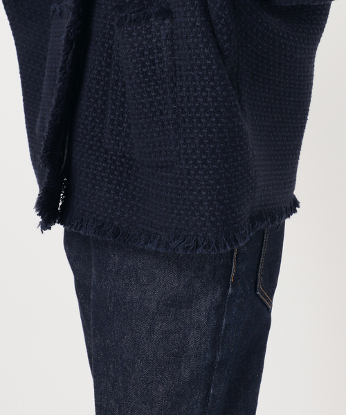 journal standard L'essage(ジャーナルスタンダードレサージュ)の「《SP》GIOLICA TWEEDドルマンジャケット(ノーカラージャケット・レディース・ブラック系その他/ネイビー・FREE)」の20枚目の写真