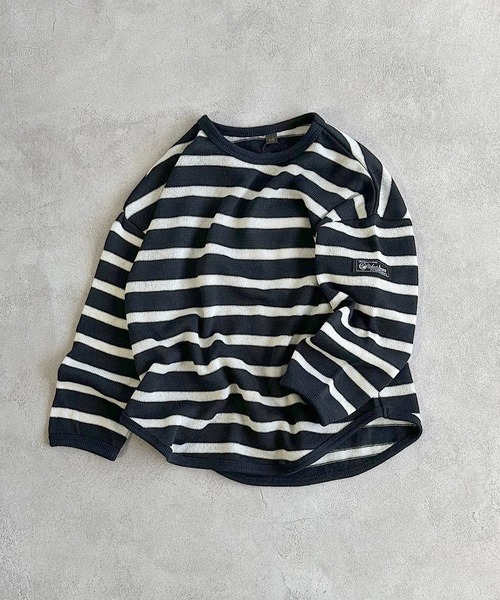 Life Support Products(ライフサポートプロダクツ)の「裏起毛ボーダーカットソー(Tシャツ/カットソー・キッズ・ブラック/レッド/グリーン/ブルー・80/90/95/100/110/120/130/140/150)」の2枚目の写真