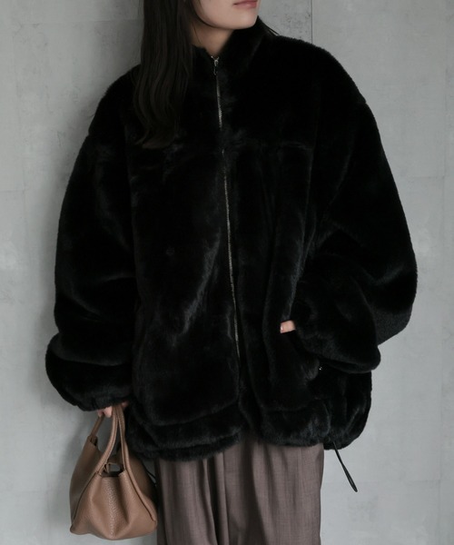 セール】ボリュームファースタンドカラーブルゾン / ファー