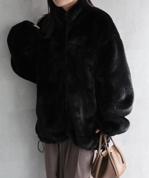 セール】ボリュームファースタンドカラーブルゾン / ファー