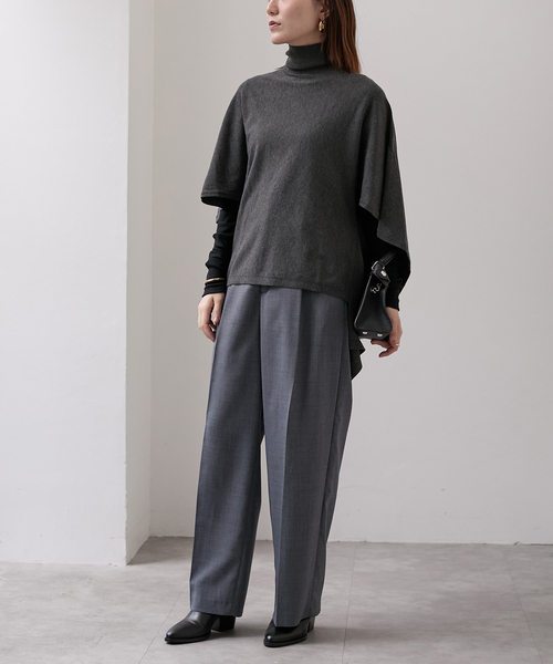 Room no.8（ルームエイト）の「ROOM NO.8 BLACK DRAPE BUTTERFLY タートルトップス BR8KN-247（ニット/セーター・レディース・チャコールグレー・FREE）」の9枚目の写真
