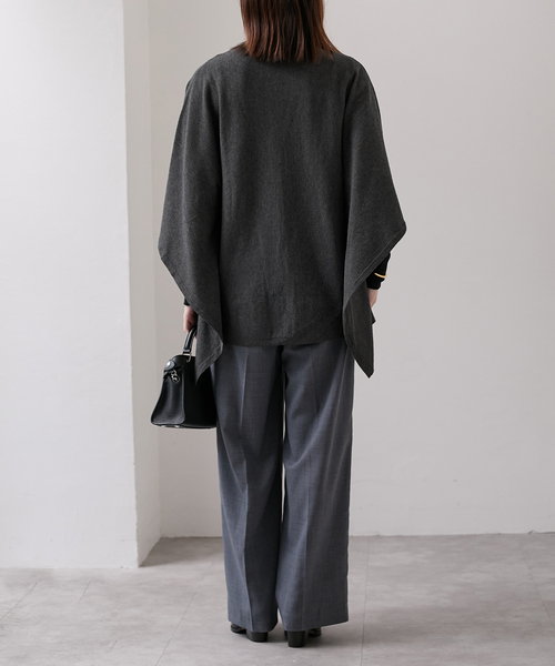 Room no.8（ルームエイト）の「ROOM NO.8 BLACK DRAPE BUTTERFLY タートルトップス BR8KN-247（ニット/セーター・レディース・チャコールグレー・FREE）」の12枚目の写真