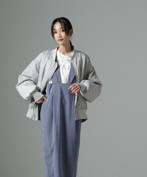 NANO universe（ナノユニバース）の「マイクロコールナロージャンパースカート(セットアップ可)（ジャンパースカート・レディース・グレー/アイボリー/ブラック・FREE）」の18枚目の写真