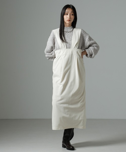 NANO universe（ナノユニバース）の「マイクロコールナロージャンパースカート(セットアップ可)（ジャンパースカート・レディース・グレー/アイボリー/ブラック・FREE）」の14枚目の写真