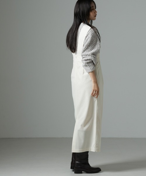 NANO universe（ナノユニバース）の「マイクロコールナロージャンパースカート(セットアップ可)（ジャンパースカート・レディース・グレー/アイボリー/ブラック・FREE）」の16枚目の写真