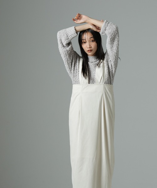 NANO universe（ナノユニバース）の「マイクロコールナロージャンパースカート(セットアップ可)（ジャンパースカート・レディース・グレー/アイボリー/ブラック・FREE）」の11枚目の写真