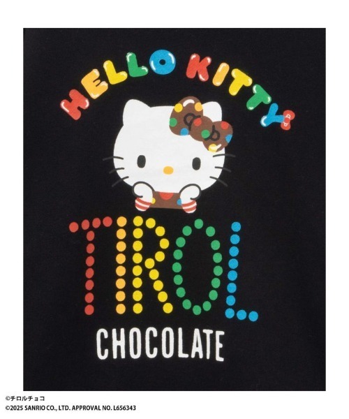 sanrio（サンリオ）の「Sanrio characters × チロルチョコ キティ プリント トレーナー（スウェット・キッズ・ブラック・160/150/140/130/120/110）」の8枚目の写真