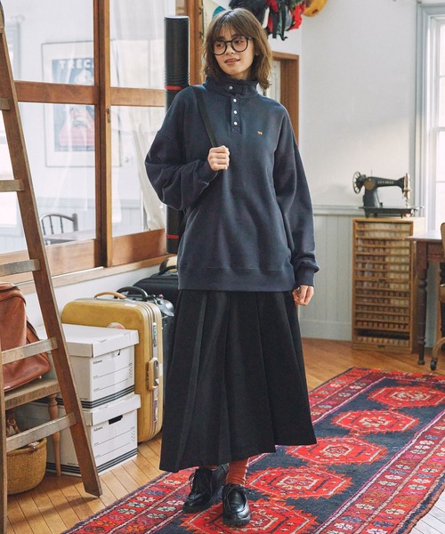 MONO-MART LADY'S(モノマートレディース)の「2WAY ナンバリング刺繍 オーバーサイズ スウェット(スウェット・レディース・スミクロ/ネイビー/杢グレー・FREE)」の9枚目の写真