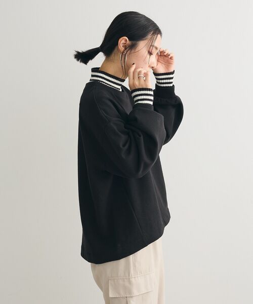 Green　Parks（グリーンパークス）の「配色リブニットドッキング裏起毛プルオーバー（スウェット・レディース・ライトグレー/ライトブルー/ブラック/ベージュ/ホワイト系その他/ライトグリーン・FREE）」の21枚目の写真