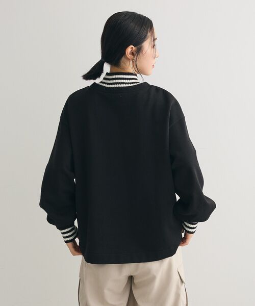 Green　Parks（グリーンパークス）の「配色リブニットドッキング裏起毛プルオーバー（スウェット・レディース・ライトグレー/ライトブルー/ブラック/ベージュ/ホワイト系その他/ライトグリーン・FREE）」の22枚目の写真